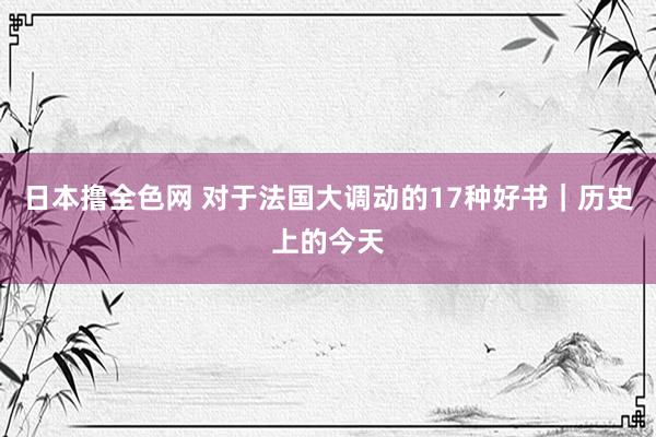 日本撸全色网 对于法国大调动的17种好书｜历史上的今天