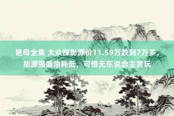 艳母全集 大众探影原价11.59万跌到7万多，能源强盛油耗低，可惜无东说念主赏玩