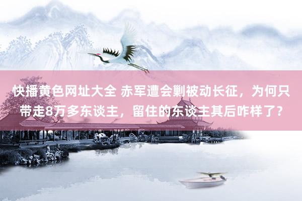 快播黄色网址大全 赤军遭会剿被动长征，为何只带走8万多东谈主，留住的东谈主其后咋样了？