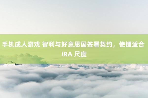 手机成人游戏 智利与好意思国签署契约，使锂适合 IRA 尺度