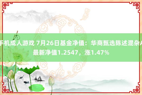 手机成人游戏 7月26日基金净值：华商甄选陈述混杂A最新净值1.2547，涨1.47%