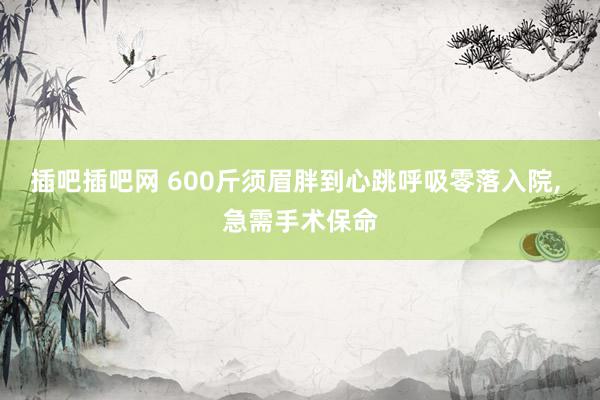 插吧插吧网 600斤须眉胖到心跳呼吸零落入院, 急需手术保命