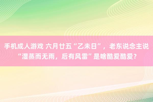 手机成人游戏 六月廿五“乙未日”，老东说念主说“湿蒸而无雨，后有风雷”是啥酷爱酷爱？