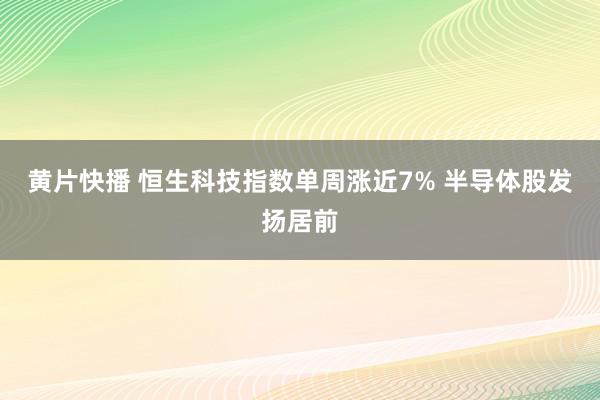 黄片快播 恒生科技指数单周涨近7% 半导体股发扬居前