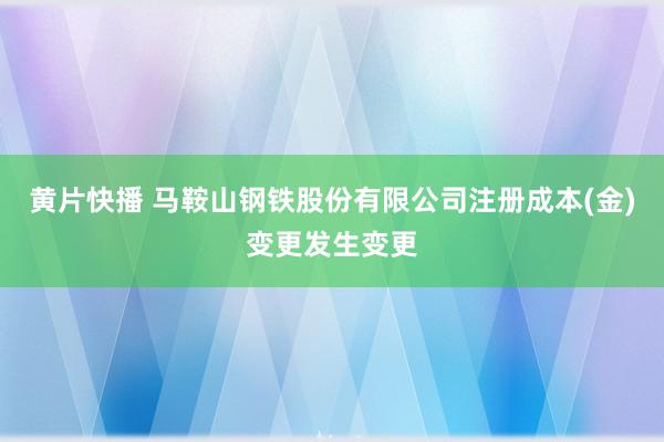 黄片快播 马鞍山钢铁股份有限公司注册成本(金)变更发生变更