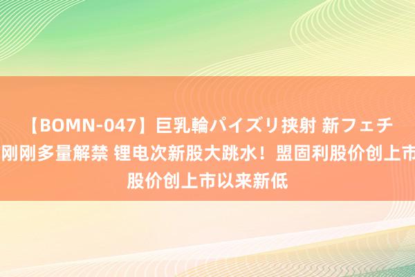 【BOMN-047】巨乳輪パイズリ挟射 新フェチモザイク 刚刚多量解禁 锂电次新股大跳水！盟固利股价创上市以来新低