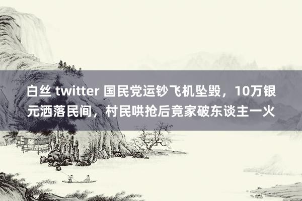 白丝 twitter 国民党运钞飞机坠毁，10万银元洒落民间，村民哄抢后竟家破东谈主一火