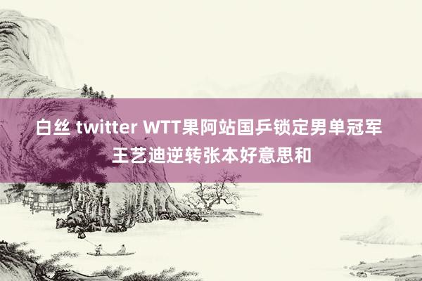 白丝 twitter WTT果阿站国乒锁定男单冠军 王艺迪逆转张本好意思和