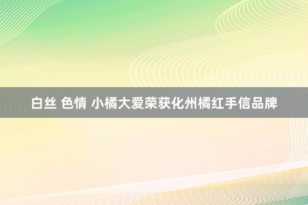 白丝 色情 小橘大爱荣获化州橘红手信品牌